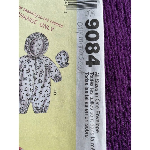 McCalls sewing pattern 9084 baby jumpsuit hat mittens size s-XL - Picture 2 of 6